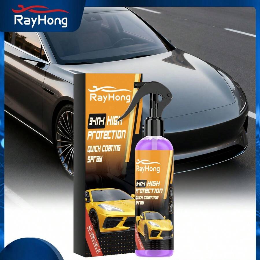 rayhong 汽车涂料喷剂，清洁车漆，涂层剂，增强光泽，翻新和保护（新旧版本随机发货） - 液體 - 查看 1