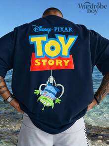 Disney 1PC Authorized Cartoon Short Sleeved T-Shirt, Cartoon  Printed T-Shirt, Very Suitable For Family Travel And Vacation. This Is A New 2026 Short Sleeved T-Shirt, An Ideal Choice For Mother's Day, Suitable For Both Men And Women. Made Of High-Quality Pure Cotton, Comfortable And Breathable All Year Round. Exquisite Design Is The Preferred Gift - 藏蓝色 - 查看 1