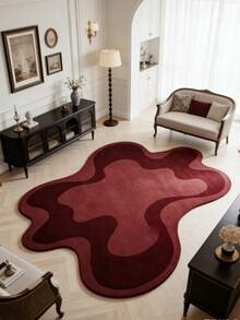 1件艺术不对称波浪仿羊绒装饰地毯，氛围门垫，装饰地毯，加厚地毯，柔软亲肤材质，适用于客厅、卧室、书房等装饰，柔软亲肤材质，卧室地毯，书房地毯，客厅地毯，迎宾垫，办公室装饰，区域地毯，厨房地毯，游戏室地毯，浴室垫，个性化时尚家居装饰，房间装饰，客厅装饰，家居装饰，节日装饰 - 彩色 - 查看 1