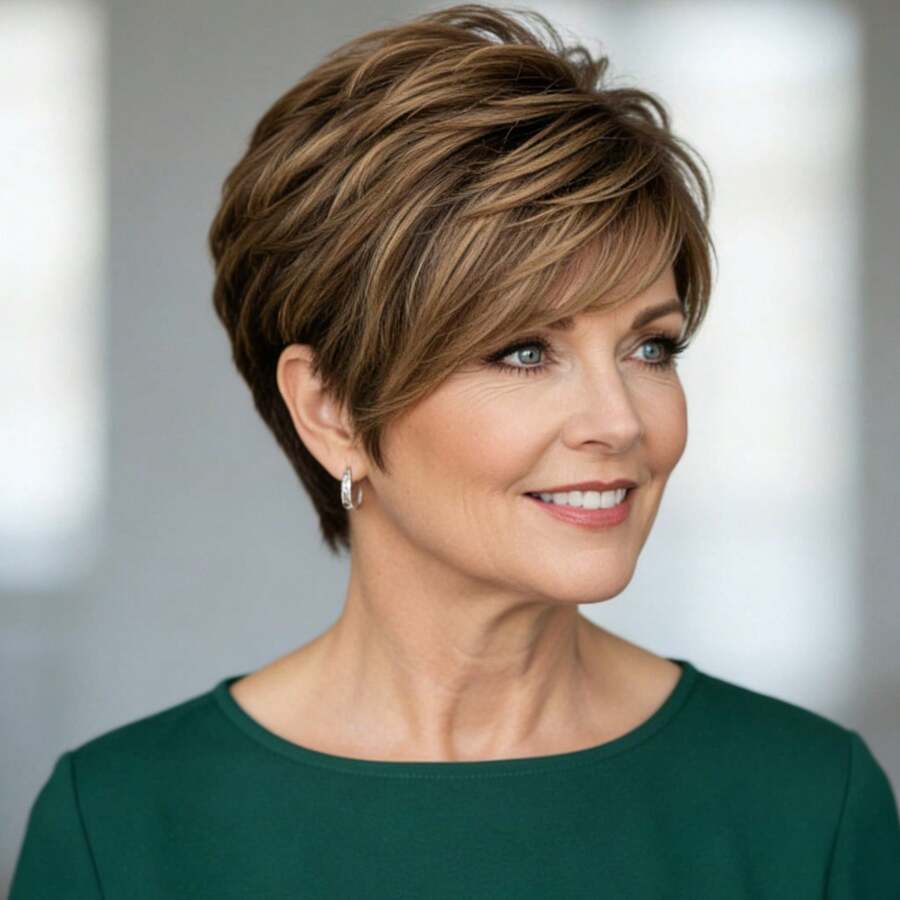 Mixed Brown Color Style Human Hair Wig Short Straight Layered Hair Remy Human Hair Wigs For Women 6inch Machine-Made Rose Net Cap Suitable For Holidays, Parties, Casual Attire, Daily, Valentine's Day, Carnival, Music Festival - 4月27日 - 查看 1