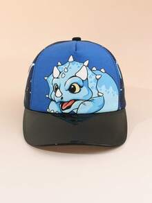 1PC Playful Cool Kids Dinosaur Baseball Cap With Cartoon Print Breathable Adjustable Brim For Park Play & Photo Shoot - 1PC - View 7