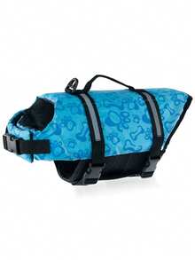 1pc Reflective Adjustable Swimsuit Vest, Boating Sailing Buoyancy Aid, Reflective Pet Life Jacket For Water & Ocean Activities Safety - Multicolor - View 6