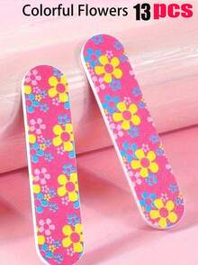 100/50/30/20/13/5/1pc Double-Sided Durable Portable Mini Nail File, Suitable For Natural Nails And Artificial Nails, Compact Colorful Design, Perfect For Manicure And Pedicure - Multicolor - View 14