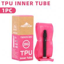 MOTSUV公路自行车超轻TPU内胎 700Cx23C/25C/28C/32C 塑料气嘴自行车内胎 - 粉色 - 查看 11