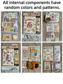 1 Set Capybara Themed Stationery Gift Box Set, Includes Various Capybara Design Items Such As Pen, Pencil Case, Notebook, Stickers, Eraser, Sticky Notes, Pendant, Etc. A Great Choice For Graduation Gifts, Birthday Gifts, Back To School Gifts, Valentine's Day Gifts (Stationery Styles And Colors Are Random) - Multicolor - View 10