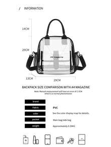 Ubysoyi Designed Handbag Clear Bag Large Capacity Stadium Approved Transparent Tote Bag Shoulder Bag Clear Bag Outdoor Sport Bag Lightweight Daily Crossbody Bag With Adjustable Strap With Bag Pendant For Women/Unisex Beach Waterproof Handbag For Concert Sport School Swimming Travel Vacation See Through Beach Storage Bag - 黑色 - 查看 9