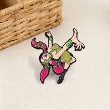 1pc Fantasy Pink Elf Vine Enamel Brooch, A Lively Elf Girl Badge, Clothing Accessory, Suitable For Backpack And Jacket Decoration, Fairy Tale Themed Collectible, Perfect Gift, Wearable Year-Round, Unisex. - Multicolor - View 10