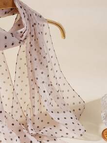1pc Women's Comfortable Breathable Lightweight Printed Scarf/Headscarf, Suitable For Travel, Beach, Gatherings,Holiday - Baby Pink - View 2