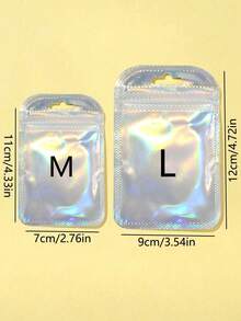 150/100/30/10入 PVC透明密封拉鍊珠寶袋，防氧化、防變色，可用於存放耳環、項鍊、珠寶、小禮物、配件，亦可用作派對伴手禮袋或情人節禮物袋 - 彩色 - 查看 10