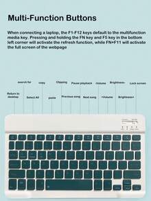 AKKHOO Wireless Bluetooth Keyboard & Mouse Combo, Compatible With IPad, Computer, Phone, Tablet, Rechargeable, Silent, Mini Keyboard Mouse Set - Dark Green - View 9