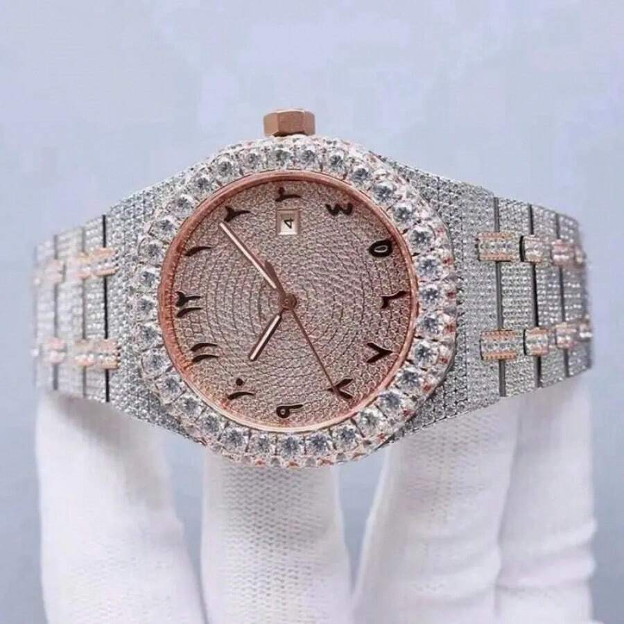 [Must-Have 2026]High Quality Iced Out  Wrist Watch Automatic Waterproof Bling Bling - Default - View 1