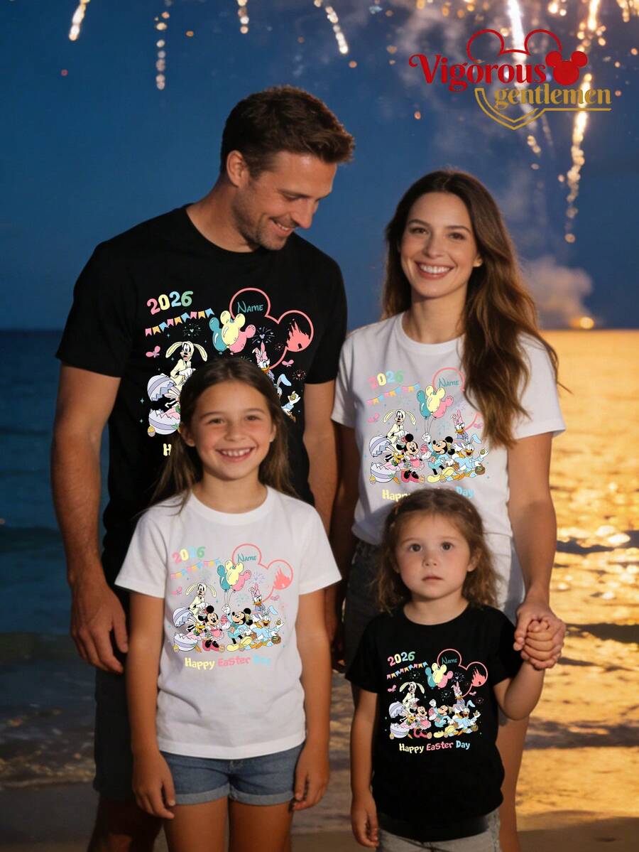 Disney Our Family's 2026 Cruise Trip Commemorative T-Shirt, Family Matching T-Shirt, Travel Matching T-Shirt - 黑色 - 查看 1