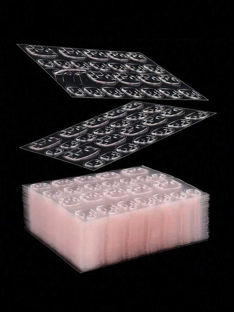 4800pcs/200sheets White Jelly Gel Nail Stickers, Pink Breathable Nail Art DIY Stickers, Strong Adhesive Jelly Gel Nail Strips, Suitable For Nail Pressing, Jelly Double-Sided Nail Gel, Adhesive Sheets, Nail Stickers, DIY Nail Stickers