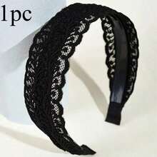 A Stylish Black Lace Headband, Ladies-Only, Exquisitely Designed And Easy To Wear.Perfect For Everyday Outings And Makeup, This Stylish Hair Accessory Is Both Stable And Enhances The Texture Of Your Hairstyle. - 1 件黑色 - 查看 8