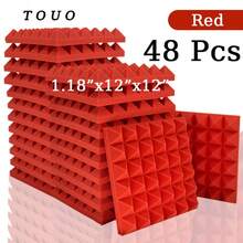 TOUO 6-48 片装吸音泡沫板，8 色金字塔形墙面隔音板，高密度防火隔音泡沫，适用于录音棚墙壁和天花板 - 金字塔 - 查看 62