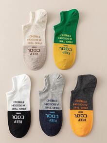 5 đôi tất nam cổ ngắn bằng chất liệu cotton pha, thoáng khí, nhẹ, in chữ, phù hợp cho mọi mùa. - Nhiều màu - Xem 4