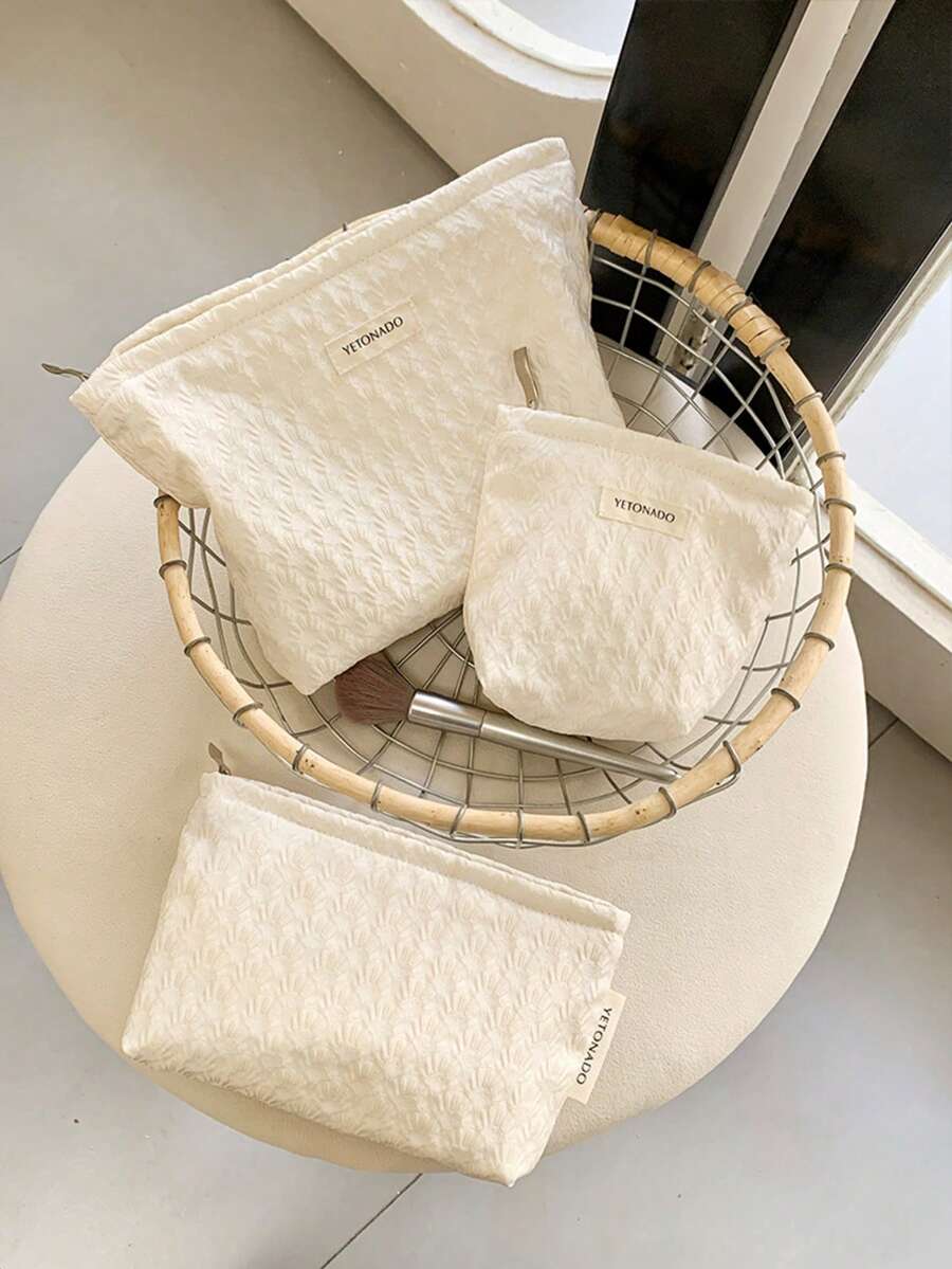 Frisch und süß weiß geprägtes Blumenmuster Handtasche Mode Lässig Make-up Tasche Süße Blumen Make-up Aufbewahrungstasche Damen Handtasche Make-up Tasche Mode tragbare Reißverschluss Make-up Tasche Tragbare Reise Aufbewahrungstasche Geldbörse Kartentasche Aufbewahrungstasche Reise Toilettenartikel Make-up Tasche Damen Accessoires Reise Tägliche Aufbewahrungstasche Hochzeit, Brautjungfern Tag, Weihnachten, Muttertag, Krankenschwestern Tag, Lehrertag Geschenke Neujahr und Semesterbeginn Geschenke - Weiss - Übersicht 1