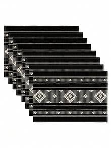 1/2/4/6/8pcs Digital Printed Placemats, Geometric Pattern Printed Placemats For Daily Use, Festivals, Parties, Birthdays, Weddings, Dinners, Kitchen & Dining Room Decor - Multicolor - View 8
