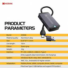 Lector de tarjetas 6 en 1 Kodak USB3.0 y adaptador de tarjeta universal Tipo C, adaptador multifuncional para tarjeta SD y tarjeta Micro SD - Ver 4