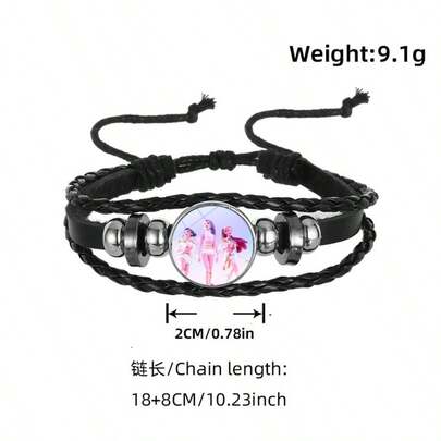 Hasbro Bộ 3 vòng tay da điều chỉnh được hình nhóm nhạc nữ K-POP Witch Hunting, đính đá thời gian, thích hợp đeo hàng ngày, làm quà tặng cho bạn bè, sinh nhật, du lịch, Giáng sinh, Halloween, Lễ Phục sinh, Ngày Valentine, trẻ em, học sinh.