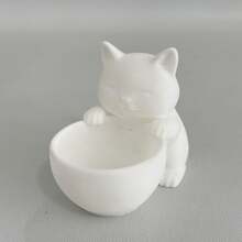 猫形花盆，底部有排水孔，独特设计，适用于多肉植物、小型花卉和仙人掌，可作卧室、办公室或桌面摆件。 - 多色 - 查看 12
