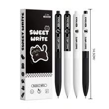 Juego de bolígrafos neutros de alta calidad para jugar al escondite, bolígrafo giratorio con gato de fácil escritura con mecanismo giratorio - Bolígrafo neutro de escritura suave, tinta negra de secado rápido, agarre ergonómico - Adecuado para la escuela, la oficina, el diario (color aleatorio) - A - Ver 10