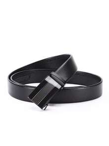 1/2pcs New Men's Cowhide Leather Belt With Automatic Buckle, Classic Business Casual Adjustable Waist Belt, Economical Durable Pants Belt For Daily Use - Multicolor - View 13