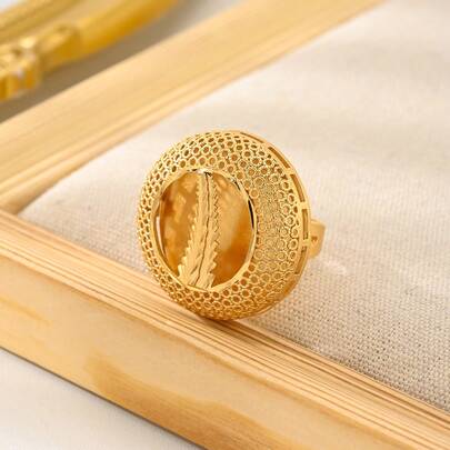 Gorgeous & Exaggerated Luxury Gold-Plated Women's Large Adjustable Ring