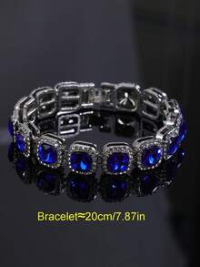 1条嘻哈时尚链条项链，镶嵌闪亮水钻，嘻哈项链，男士珠宝礼物 - 方塊 - 查看 30