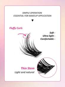 Cluster False Eyelashes, D Curl, Natural Makeup Effect, Individual False Lashes, Thick & Natural Look, Soft Individual Lashes, Enlarging Eyes, Comfortable DIY, Easy Lash Extension At Home, Lash Cluster, Individual False Lashes, False Eyelashes - D - View 5