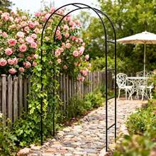 1 pezzo Arco da giardino in metallo migliorato | Pergola per rose e uva + gazebo da esterno + sfondo per matrimoni 3 in 1 | Struttura rinforzata con elevata capacità di carico | Crea rapidamente un punto focale visivo per balcone, prato, giardino, festa | Regalo creativo consigliato per vacanze e anniversari - Supporto dell'arco - Visualizzare 1