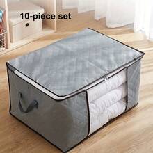 Large Capacity Transparent Window Storage Box (1 Piece/Multiple Packs), Wardrobe Organizer And Storage Bag, With Collagen Handles And Reinforced (Grey) For Bedroom Wardrobes. - Light Grey - View 12