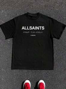 Camiseta de hombre con diseño urbano All Saints,Tokio,Underground y Londres.Estilo moderno y casual,ideal para cualquier ocasión. - Blanco - Ver 4