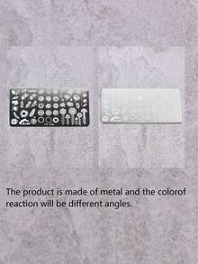 Bộ 6 khuôn dập móng nghệ thuật, họa tiết hoa, động vật, ren. - Bạc - Xem 5