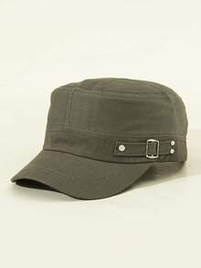 1pc Unisex Solid Color Iron Buckle Visor Hat, Fashionable Casual Flat-Top Baseball Cap Suitable For Outdoor, Hiking, Daily Commute,Summer,Beach,Holiday - Multicolor - View 4