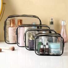 Transparent PVC Cosmetic Bag, Waterproof Clear Makeup Pouch, Modern Fashion Ladies Toiletry Bag - Random - View 2