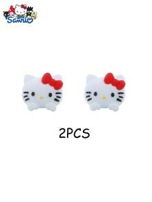 Bộ 2/3/6 hạt silicon Hello Kitty của Sanrio, hạt charm dễ thương để làm trang sức, móc khóa nơ đỏ, phụ kiện vòng tay, vòng cổ, bộ dụng cụ làm trang sức. - hạt silicon - Xem 11
