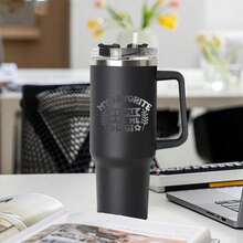 Bình giữ nhiệt chân không 40oz có nắp và tay cầm ống hút, màu trắng/đen/hồng, cốc cà phê du lịch & cắm trại, quà tặng sinh nhật/Giáng sinh/Lễ Tạ ơn cho GIGI - Nhiều màu - Xem 6