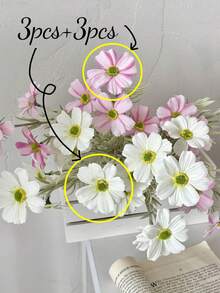 17-Inch Bohemian Daisy Artificial Flower Bouquet, Year-Round Home Decor, Summer Wedding & Autumn Thanksgiving Table Centerpiece, Fade-Resistant Fake Daisies, Suitable For Desk/Photography, Spring/Summer Decoration, Bridal Bouquet - Multicolor - View 9