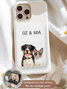 Custom Pet Phone Case Wallet With Card Holder MagSafe Compatible With Pet Photo + Name Personalized Phone Case Custom Cat Phone Case - Multicolor - View 3