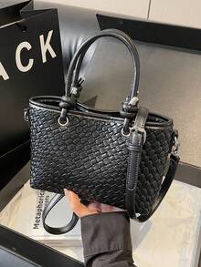New Arrival Niche Handheld Bucket Bag, Commuter Crossbody Small Tote - Black - View 3