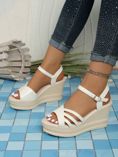 European And American Platform Wedge Sandals For Women, Casual Fashion Suitable With Dresses, Beach Wear In Summer