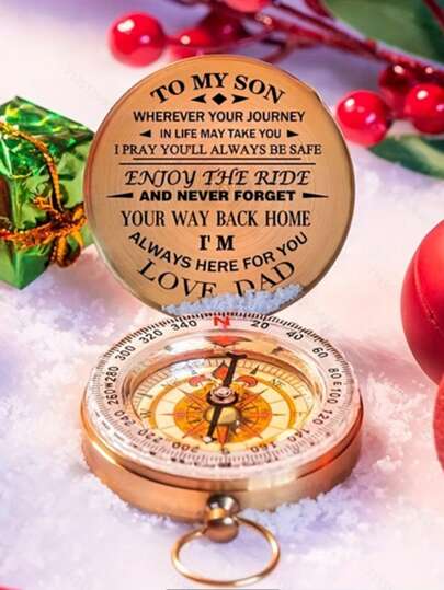 1 pièce Boussole multifonctionnelle portable et personnalisable pour le plein air et l'alpinisme, avec boussole métallique, montre porte-clés, pour le camping et la randonnée en extérieur