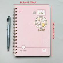 A5 Spiral Notebook 66 Sheets, Lined Pages, Thickened Cover, Office Supplies, Student Learning Notebook, Foil Cover Hard Cover Notebook - A5 - View 9