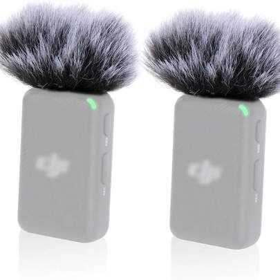 Microphone Windscreen Wind Muff Compatible With DJI MIC Wireless Lavalier Microphone,Furry Cover(2 Packs)