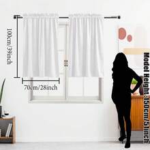 Bộ 2 rèm cửa nhỏ bằng nhung trắng cao cấp kiểu Châu Âu COSENNATUR, thiết kế có khe luồn thanh treo, cản sáng tốt, cách âm, cách nhiệt, vải mềm mại, co giãn, bền, có thể giặt, phù hợp cho phòng ngủ, phòng khách, phòng ăn, nhà bếp, văn phòng, tủ quần áo, định lượng 220gsm, thích hợp cho Halloween. - trắng - Xem 12