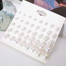 20 Pairs New White Pearl Ball Stud Earrings Set - New - View 6