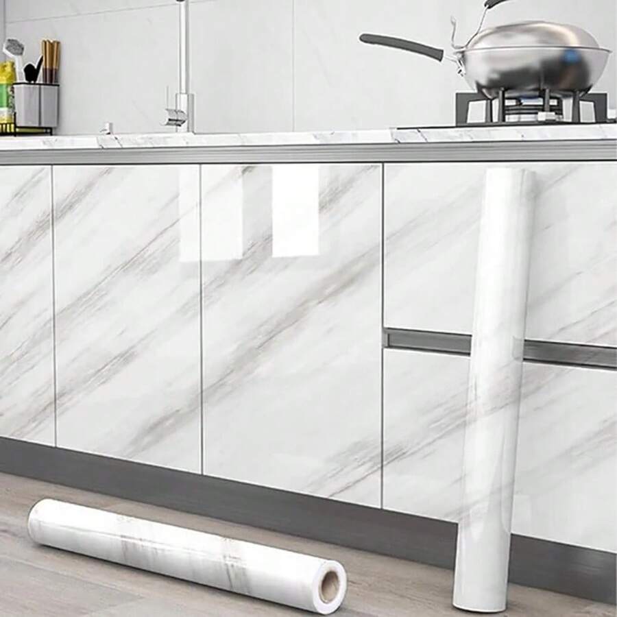 ucdfi 1 Rollo de papel tapiz autoadhesivo impermeable de PVC para decoración de cocina, pegatinas de pared para decoración de habitaciones, armarios, muebles de cocina y baño - mármol - Ver 1