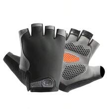 1 đôi găng tay thể thao không ngón unisex, thoáng khí, giảm sốc, chống trơn trượt, thích hợp cho đạp xe và tập thể dục ngoài trời. - Nhiều màu - Xem 2