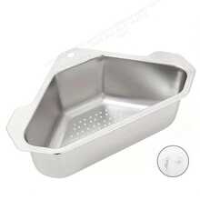1pc Stainless Steel Sink Drain Basket, Triangular Sink Kitchen Sink Washbasin Food Residue Filter Rack, Suitable For Restaurants - Multicolor - View 8